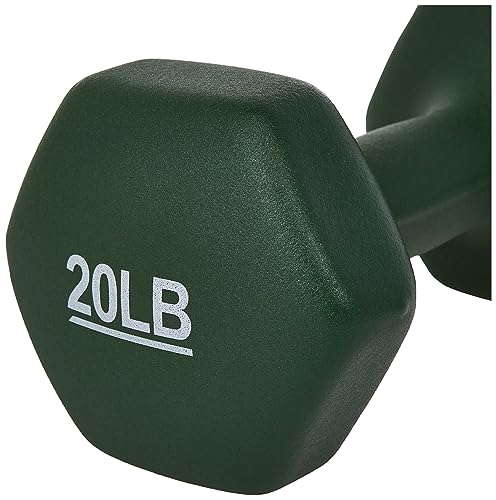 Amazon Basics Neoprene Dumbbell Hand Weights, 5 Pounds, Pair, Green