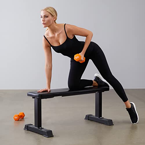 Amazon Basics Neoprene Dumbbell Hand Weights, 5 Pounds, Pair, Green