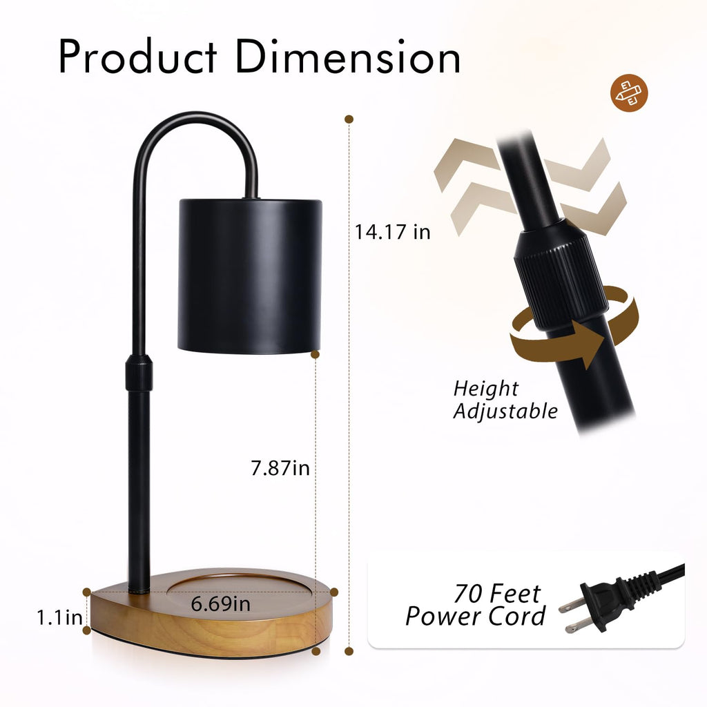 Gugsey Candle Warmer Lamp - Dimmable Candle Lamp with Timer, Flower Wax Warmer Lamp for Jar Candles, Adjustable Height Wax Melter for Gift Home Decor, Farmhouse (Green)