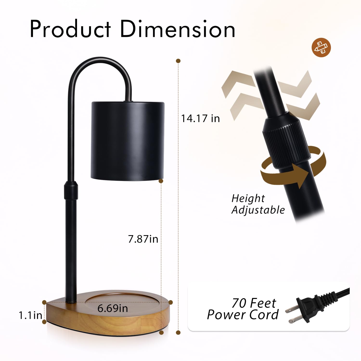 Gugsey Candle Warmer Lamp - Dimmable Candle Lamp with Timer, Flower Wax Warmer Lamp for Jar Candles, Adjustable Height Wax Melter for Gift Home Decor, Farmhouse (Green)