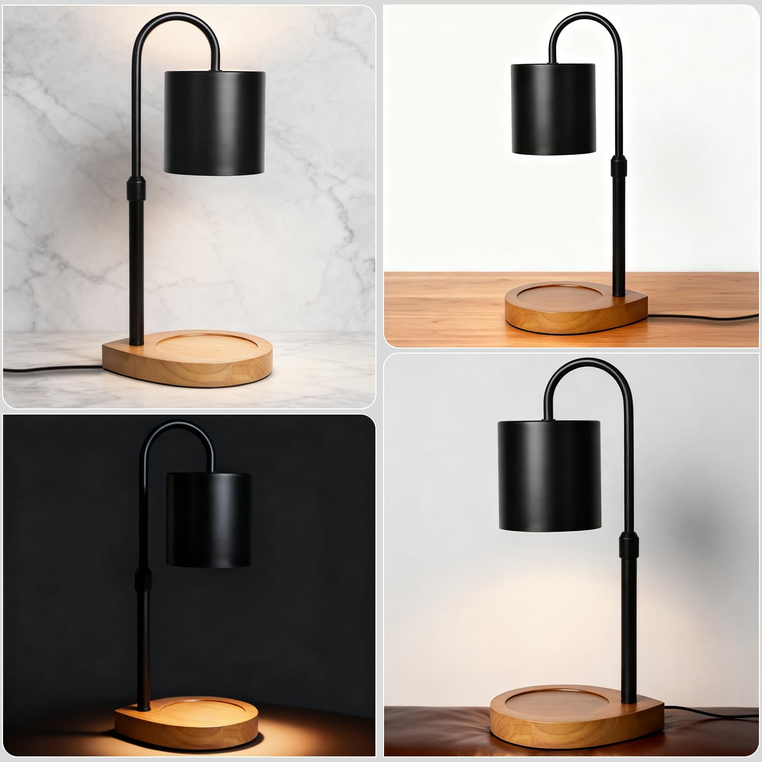 Gugsey Candle Warmer Lamp - Dimmable Candle Lamp with Timer, Flower Wax Warmer Lamp for Jar Candles, Adjustable Height Wax Melter for Gift Home Decor, Farmhouse (Green)