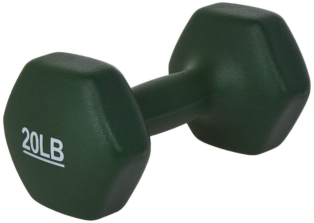 Amazon Basics Neoprene Dumbbell Hand Weights, 5 Pounds, Pair, Green
