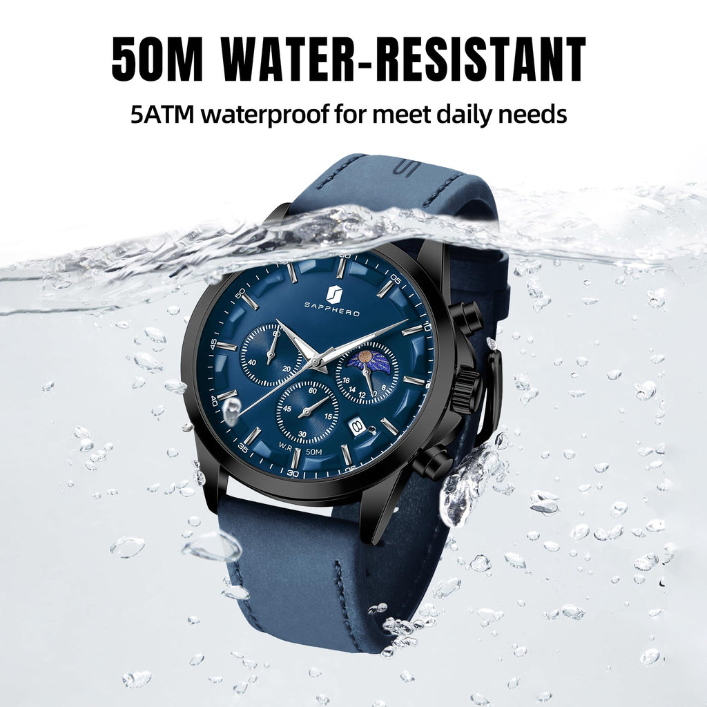 BENYAR Men's Watches Analog Quartz Chronograph Waterproof Stainless Steel Wrist Watches for Men Business Work Casual Sport Mens Dress Watch Unique Elegant Gifts for Men