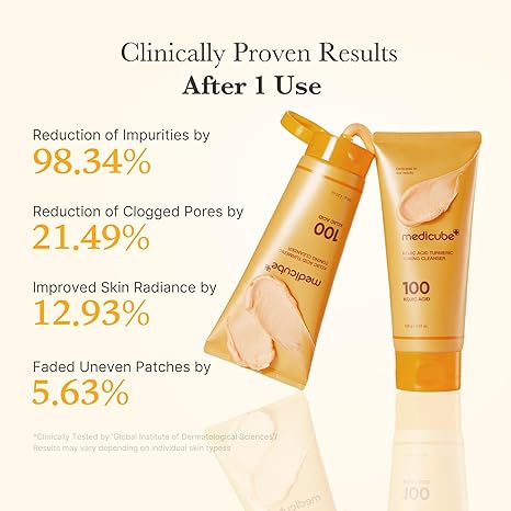 Two skincare products with clinical results on a white background