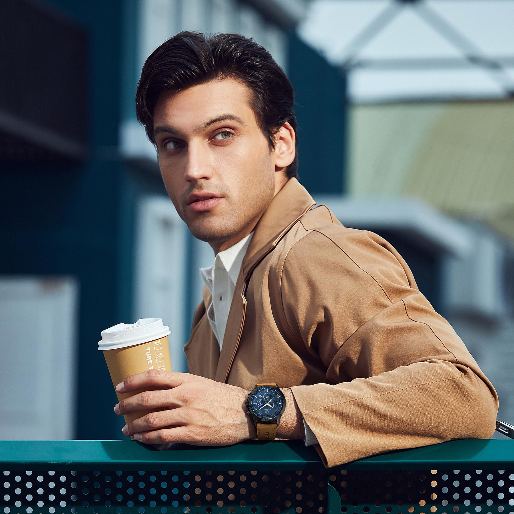 BENYAR Men's Watches Analog Quartz Chronograph Waterproof Stainless Steel Wrist Watches for Men Business Work Casual Sport Mens Dress Watch Unique Elegant Gifts for Men