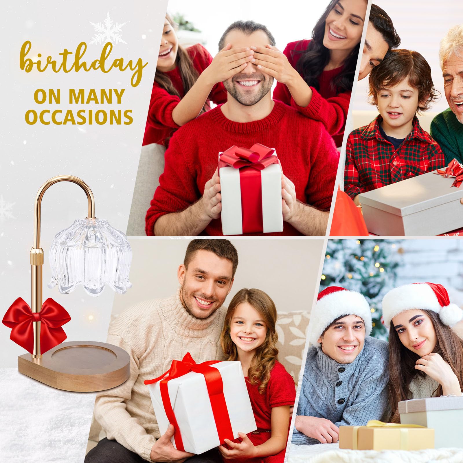 Gugsey Candle Warmer Lamp - Dimmable Candle Lamp with Timer, Flower Wax Warmer Lamp for Jar Candles, Adjustable Height Wax Melter for Gift Home Decor, Farmhouse (Green)