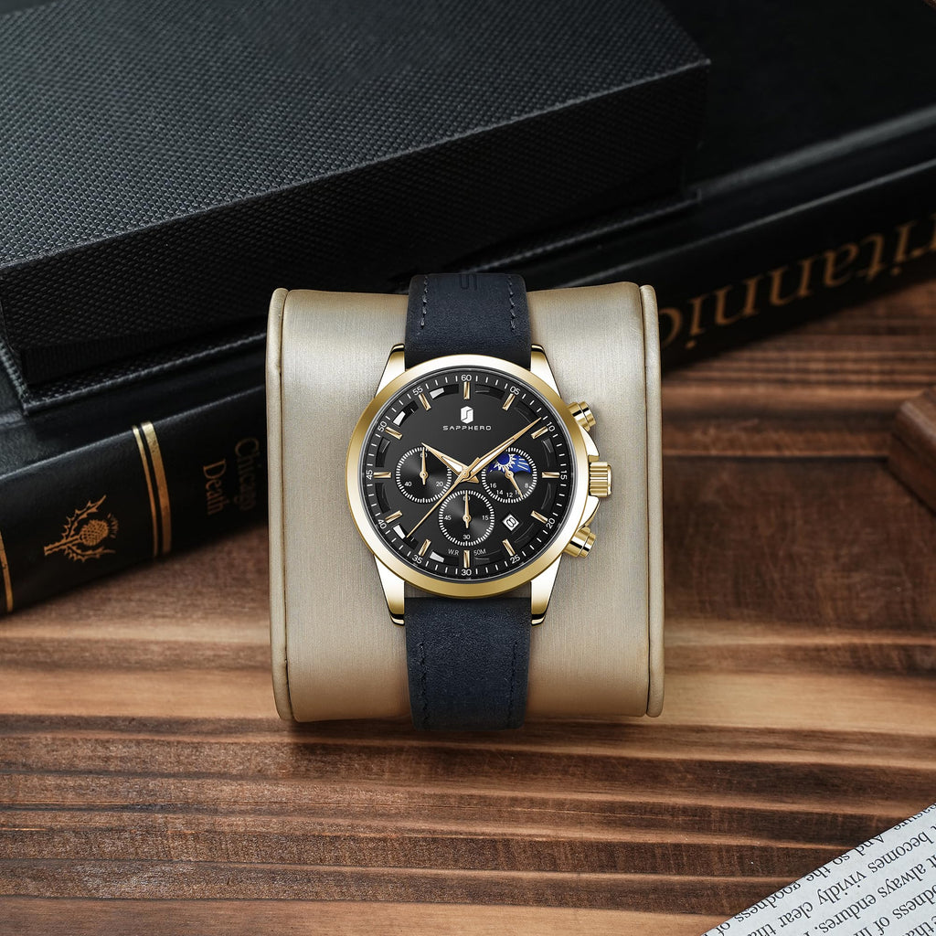 BENYAR Men's Watches Analog Quartz Chronograph Waterproof Stainless Steel Wrist Watches for Men Business Work Casual Sport Mens Dress Watch Unique Elegant Gifts for Men