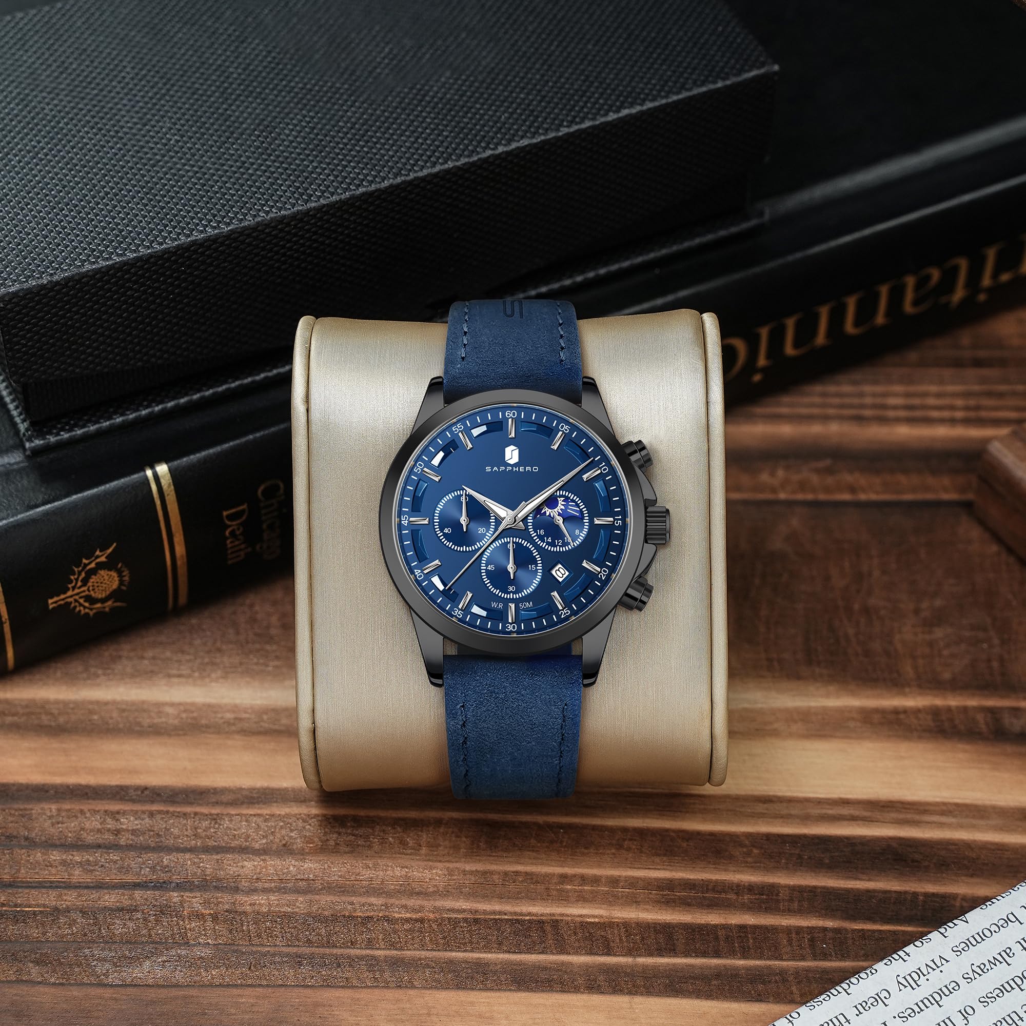 BENYAR Men's Watches Analog Quartz Chronograph Waterproof Stainless Steel Wrist Watches for Men Business Work Casual Sport Mens Dress Watch Unique Elegant Gifts for Men