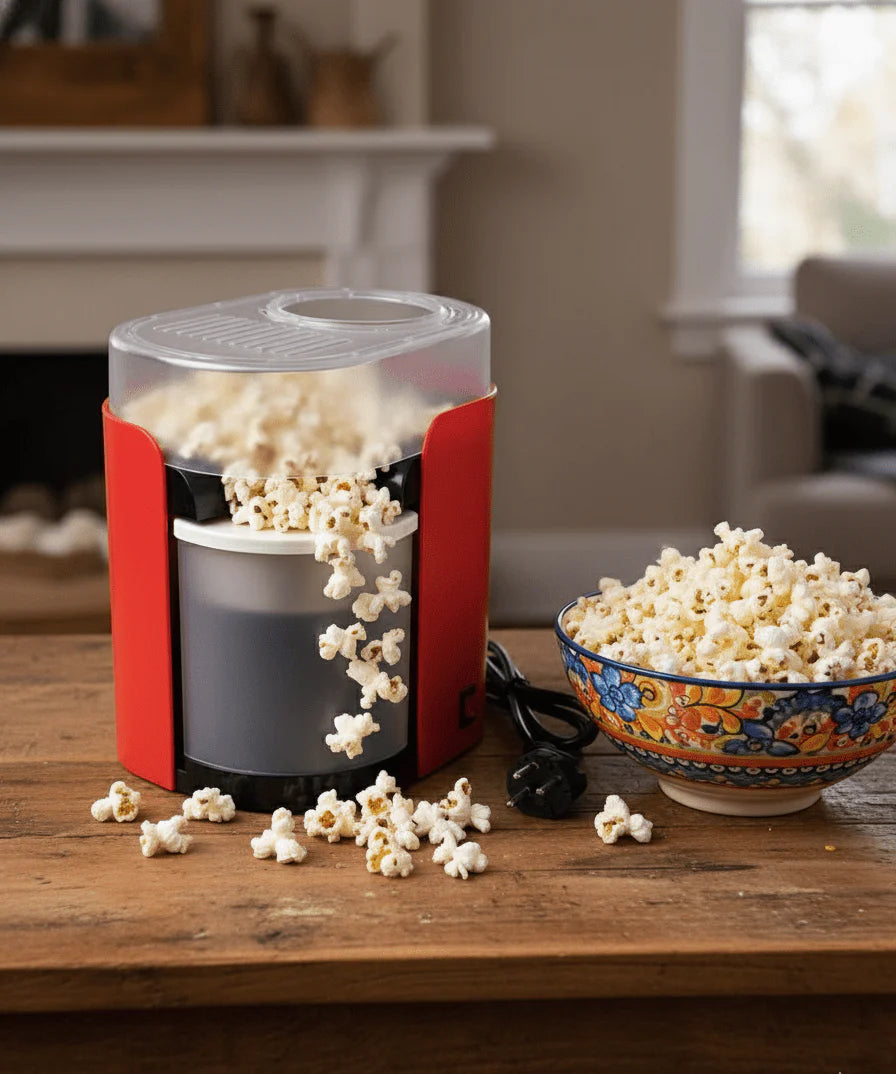 Healthy Hot Air Popcorn Maker – Oil-Free, Fast & Compact Home Popcorn Machine
